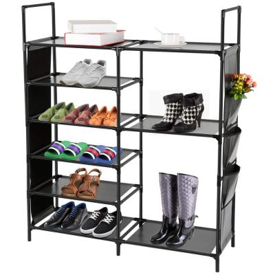 China Traditional Fabric Shoe Storage Organizer Metal For Closet , Stackable Shoe Tower Racks for sale