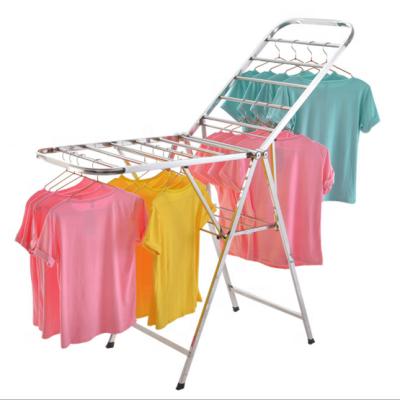 China Traditional Balcony Household Heavy Duty Foldable Stainless Steel Gullwing Clothes Drying Rack for sale