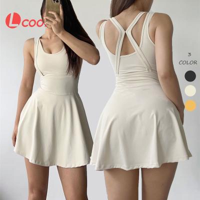 China Hot Lcool Design Tennis Casual Wear Yoga Wear Golf Dress Women Sets Sport Dress Woman for sale