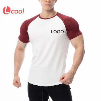 China Wholesale White Lcool Anti-wrinkle T-shirts Sporty Fit T-shirts Contrasting Colors Men Body Fit T-shirt for sale