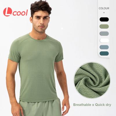 China Men's Anti-Wrinkle Lcool Fitness Workout Gym T-shirt Crew Neck Quick Dry Running Gym Logo Workout Shirts sports sportsmen for men for sale