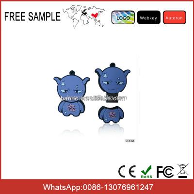 China Cute Cartoon USB PVC Flash Memory Animal Customized USB Memory Stick 2gb 4gb for sale