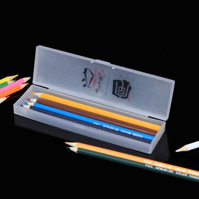 China Schools & Promotional office stationery school custom frostted clear pp plastic storage box pencil case pencil case with button for kids for sale