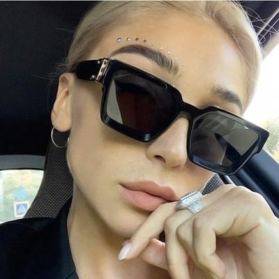 China Fashion Sunglasses 2022 New Arrivals Custom Sun 400 Glass Women Logo 2020 Plastic Sunglass UV Shade Mirror Flat Surface Square Unisex Sunglasses for sale