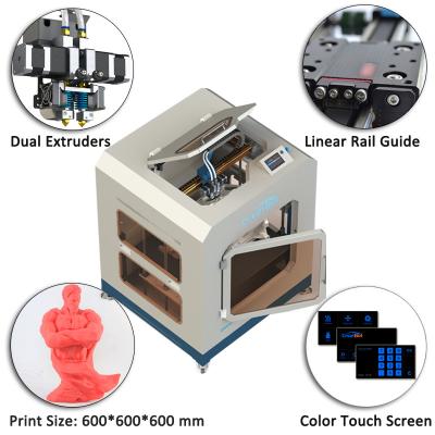 China Favorable impresora grande 3d de Creatbot D600 110-220V con el extrusor dual en venta