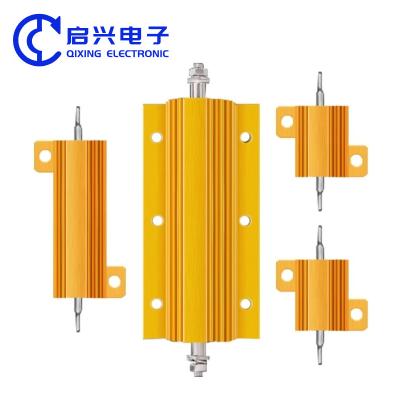 China RX24 50W 5% hohe Leistung Widerstand Alterung Belastung Audio LED Metall Autowiderstand 100 Ohm Gold Aluminium Hülle Widerstand zu verkaufen