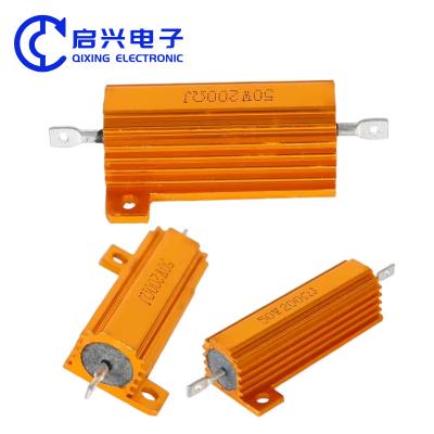 China Hochspannung Leistung Canbus Belastungswiderstand 12V 50W 200 Ohm RX24 Gold Aluminium Gehäuse Widerstand zu verkaufen