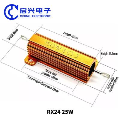 China RX24 Gold Aluminium Gehäuse Wirewound Leistungswiderstand Leistungswiderstand dynamischer Bremswiderstand zu verkaufen