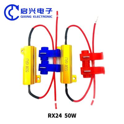 China Gold Aluminium Shell Wirewound Resistor voor auto LED lampen met stabiele prestaties Te koop