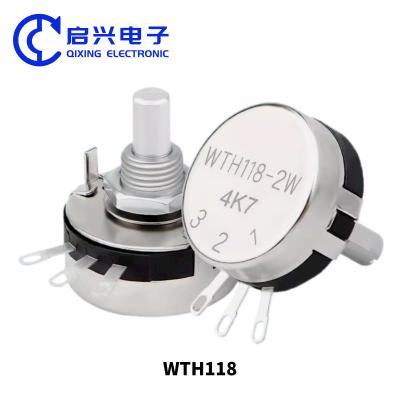 China WTH118-2W 100k Dual Gang Potentiometer mit Schalter Kohlenstoff linear variable Drehung zu verkaufen