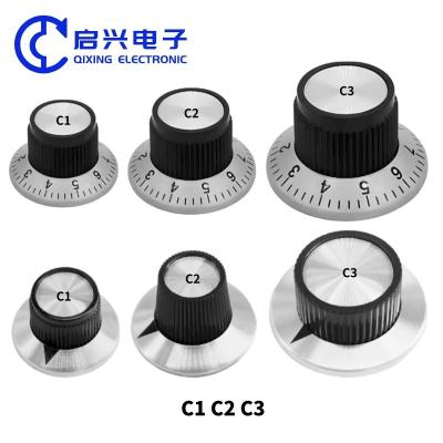 China Potentiometer Knob C1 C2 C3 with Copper Core and Aluminum Top for Long Service Life for sale