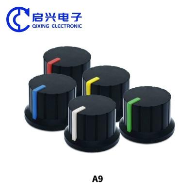 China A9 volume knob potentiometer knob Plastic control knob 6mm white red green blue yellow orange for sale