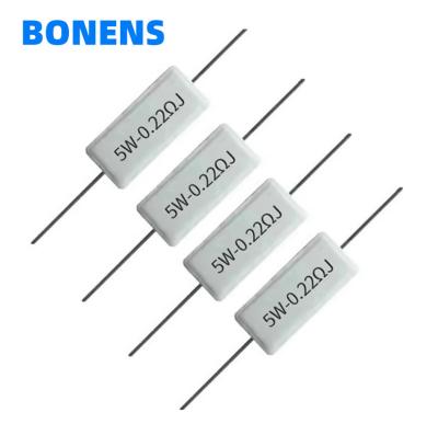 Chine SQP Résistant à haute puissance en ciment céramique 0,22 Ohm 5 Watt Résistant 0,2R 0,22R 0,24R 0,25R 0,27R 0,3R à vendre