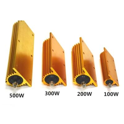 China RX24 Gold Aluminum Case Resistor de alta potência 25W 50W 100W 200W 300W Car Current Limiting Load Element à venda