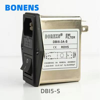 China DBI5-S EMI-filter met dubbele lont en schakelaar voor bulk aankopen en lage minimum order Te koop