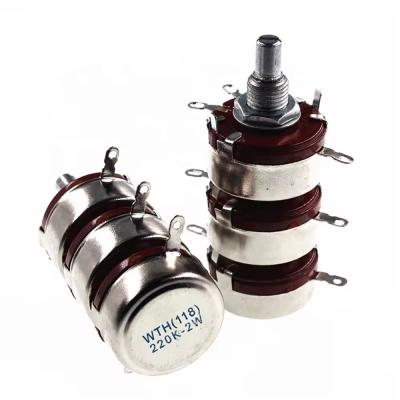 China WTH118 Dreifachpotentiometer Kohlenstofffolienpotentiometer 220K 2W zu verkaufen