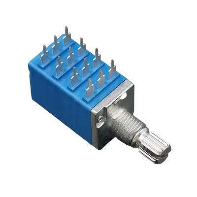 China 9mm 4 gang 12pins potentiometer led light dimming rotary potentiometer Automotive encoders for sale