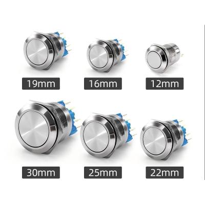 China bonens 19mm Stainless Steel Momentary Self-reset 1NO Waterproof Metal Push Button Switch Power LED Light 36V 2A à venda