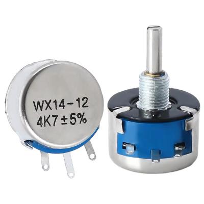 중국 WX14-12 3W single-turn wire-wound potentiometer without locking 470 ohms 1K 2K2 4K7 10K 판매용