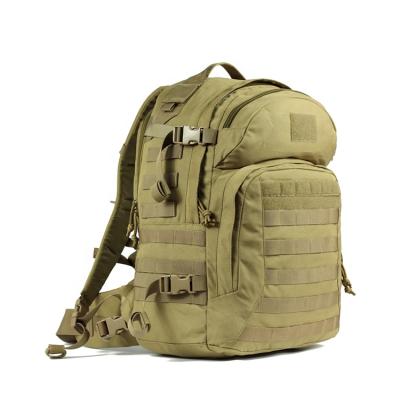 China No Outdoor 900D Nylon Fabric Khaki Black Waterproof Military 53L Tactical Backpack for sale