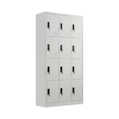 China Cold Rolled Steel Plate Factory Sell 12 Door Storage Locker Staff Wardrobe Gym Locker Steel Cabinet for sale