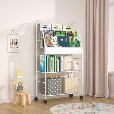 China White Metal Wire Magazine Book Newspaper Rack Shelf Display Stand (Size) Adjustable Home Furniture Hot Selling Book Shelf for sale