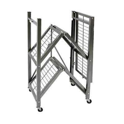 China Traditional Folding Unit Shelving Folding Unit Storage Rack Portable Shelving 3-Tier Metal Shelving Organization for sale