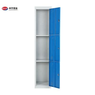 China Factory Price (Size) KD Adjustable Structure Industrial School Gymnasium Single 3 Door Storage Cabinets Metal Locker for sale