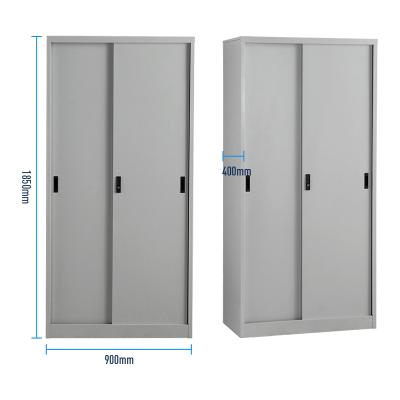 China Knock down gray fashion and hot sale office furniture steel sheet metal file cabinet 2 sliding door factory price for sale