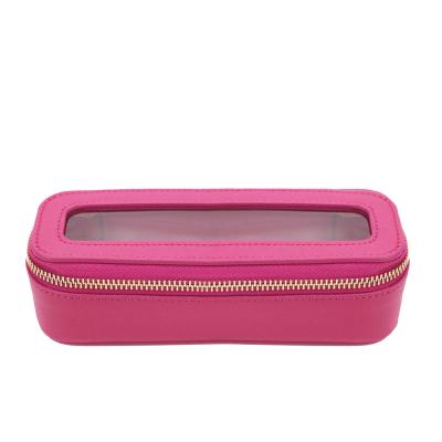 China Fashion Travel PVC Cosmetic Bag Toiletry Bag Small Makeup Wash Bag Waterproof Clear Black Pouch Bag for sale