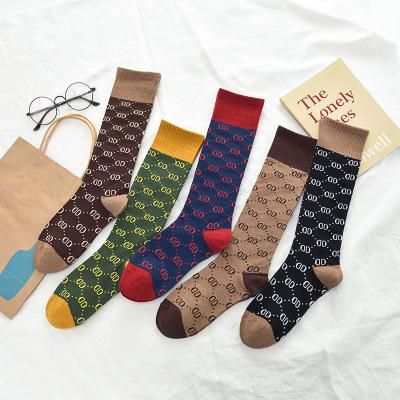 China High Fashion Brand QUICK DRY Double Gg Bangs 100% Cotton Women Luxury Designer Long Socks for sale