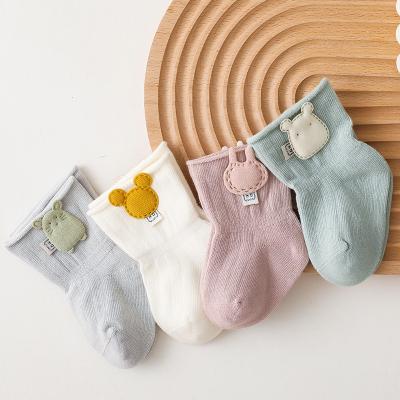 China QUICK DRY Newborn Baby Sock 2022 Cute Cozy Animal Infant Toddlers Solid Color Mesh Breathable Winter Cotton Cartoon Short Sock for sale