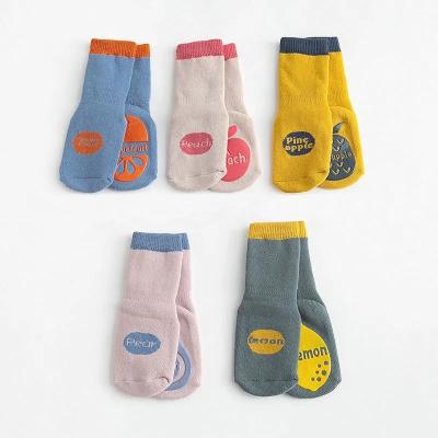 China Eco-friendly anti-slip soft baby Terry Cotton Special Fruit Socks low price kids socks children thick inner QUICK DRY for sale