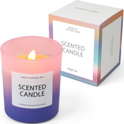 China Nature Soy Wax+ Essential Oil All Natural Soy Candles Ins Candle Home Bedroom Romantic Creative Fragrant Gradient With Hand Gift Box for sale