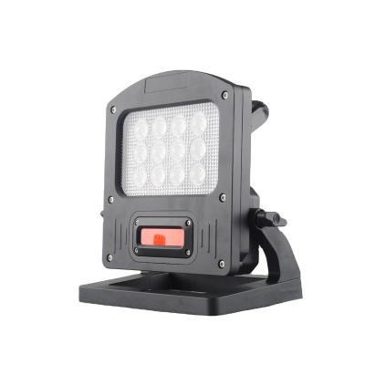 China 6000K Color Temperature AC Work Flood Lights Fast Charging Rechargeable Camp With Red Warning 5w Flood Lights for sale