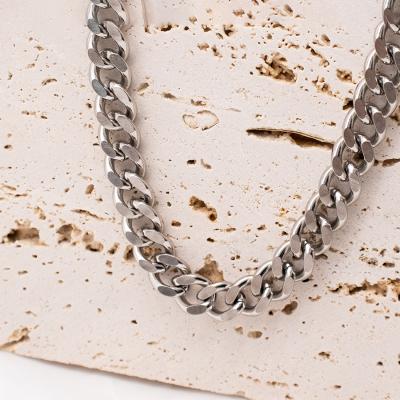 China New Hip Chain Chain Necklace Cuban Jewelry Men's Stainless Steel Necklace Hop Cuban Trendy Necklace for sale