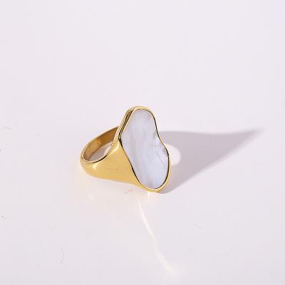 China Vintage Fashion Luxury Fritillary Light Irregular Ring Stainless Steel Gold Plated 18k Ring Accessories for sale