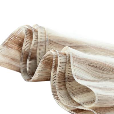 China Factory Price Silky Straight Double Drawn Silky Straight Genie Extension 12A Grade Virgin Hair Weft Weft Extensions for sale