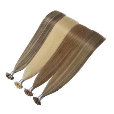 China Curly Loop Keratin Tip Hair Extensions Cuticle Aligned Raw K Tips Hair Extensions Virgin Hair I Tip Extensions for sale