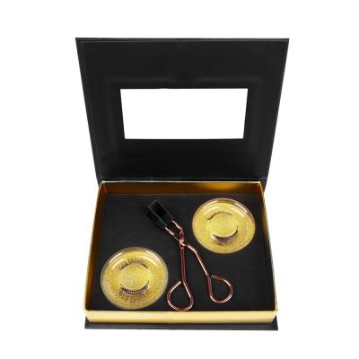 China Long 10 natural magnetic eyelashes set your own labels set eyelashes and eyeliner at the same time for sale