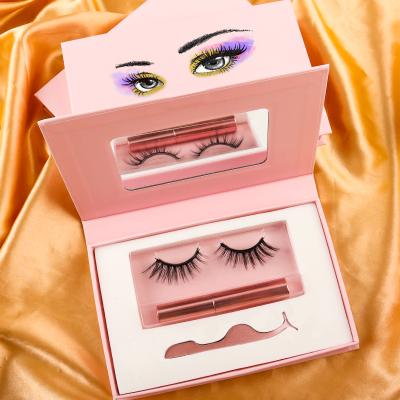 China Long 10 natural magnetic eyelashes set your own labels eyeliner glue set eyelashes and eyeliner at the same time for sale