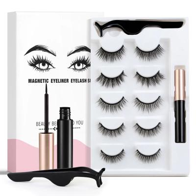 China Update Natural Magnetic Eyelash Customized Long Private Label Eyelash Magnet With Eyeliner In A Vendor Box And Bulk Support for sale