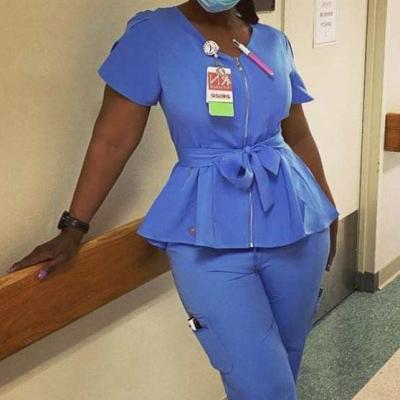 China High Quality Comfortable Hospital Plus Size Medical Nurse Scrubs Uniform Sets Nursing Scrubs Stretch Nurse Uniform for sale