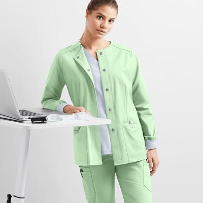 China Medical Comfortable Fashionable Stretch Scrubs Hospital Uniform For Nurse Printing Customized Nursing Hospital Uniforms for sale