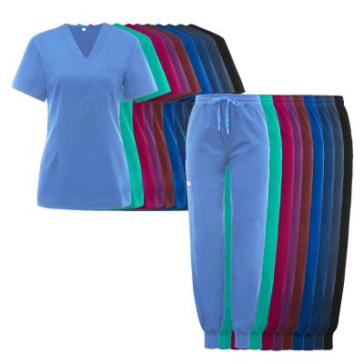 China High Quality Comfortable Hospital Uniforms Unisex Nursing Scrub Suit Work Cloth Scrub Jogger Set for sale