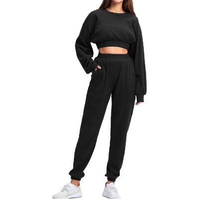 China QUICK DRY good quality 2 piece workout set plus size pants wholesale women clothing long sleeves casual women outfit two piece set for sale