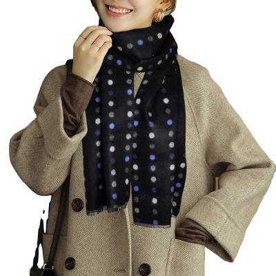 China Leisure autumn and winter pure color woven scarf viscous shawl use mode soft double thickened long 180cm tall lady warm neck for sale