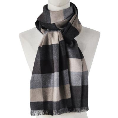 China Soft luxury thick winter section men women 100% plaid long squishy scarf for sale