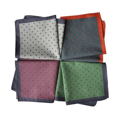 China Men's Handkerchief 100% Square Cotton Jacquard Pocket Handkerchief Dot Print Handkerchief Wholesale for sale