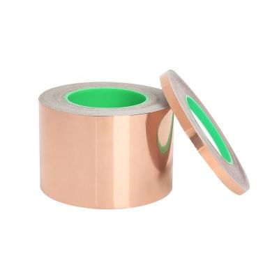 China Single/Double Conductive Copper Foil Tape with C1100 Grade Shielding Performance and Adhesive for sale